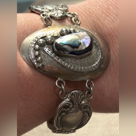 Handmade Silver spoon with abalone shell and sailor closure - Picture 2 of 7